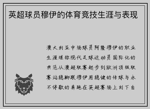 英超球员穆伊的体育竞技生涯与表现